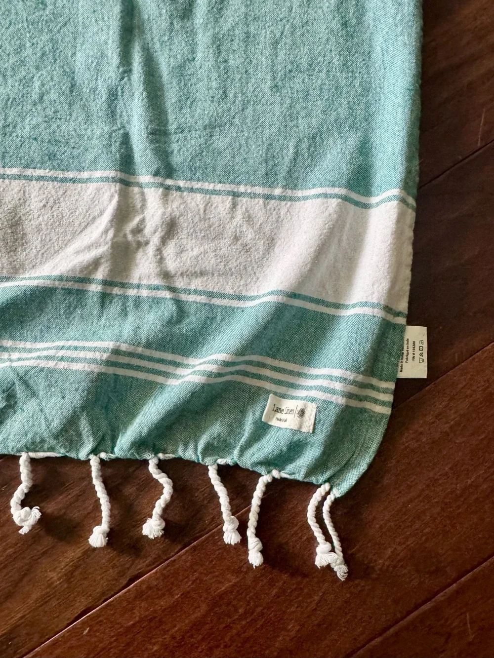 Light Teal Turkish-Style Fringe Towel - Set of 2